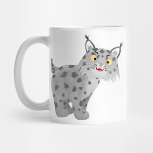 Cute mean bobcat lynx cartoon Mug